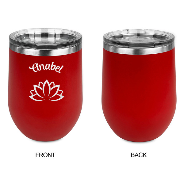 Lotus Flower Stainless Wine Tumblers - Red - Single Sided - Approval