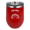 Lotus Flower Stemless Stainless Steel Wine Tumbler - Red - Single Sided (Personalized)