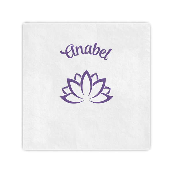 Custom Lotus Flower Cocktail Napkins (Personalized)