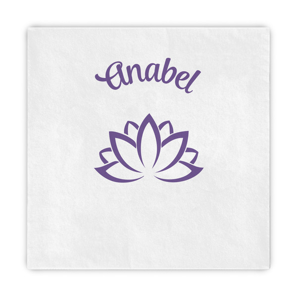 Custom Lotus Flower Decorative Paper Napkins (Personalized)