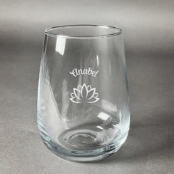 Lotus Flower Stemless Wine Glass - Engraved (Personalized)