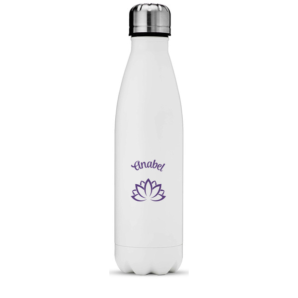 Custom Lotus Flower Water Bottle - 17 oz. - Stainless Steel - Full Color Printing (Personalized)