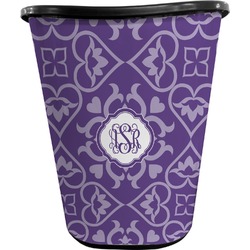Lotus Flower Waste Basket - Single Sided (Black) (Personalized)