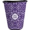Lotus Flower Waste Basket - Single Sided (Black) (Personalized)