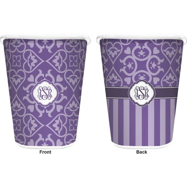 Lotus Flower Trash Can White - Front and Back - Apvl