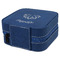 Lotus Flower Travel Jewelry Boxes - Leather - Navy Blue - View from Rear