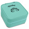 Lotus Flower Travel Jewelry Boxes - Leatherette - Teal - Angled View