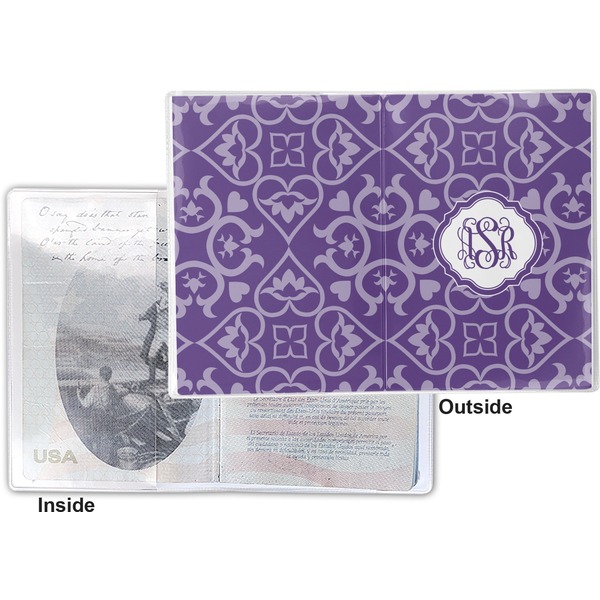 Lotus Flower Vinyl Passport Holder - Flat Front and Back