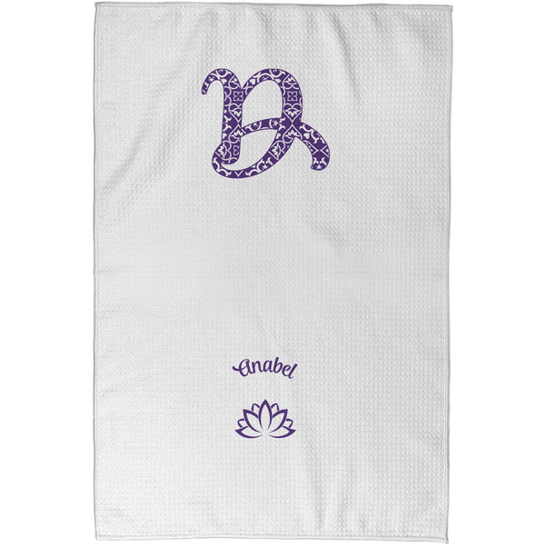 Lotus Flower Waffle Towel - Partial Print - Approval Image