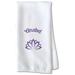 Lotus Flower Kitchen Towel - Waffle Weave - Partial Print (Personalized)