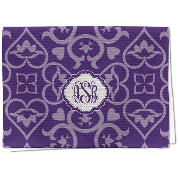 Custom Lotus Flower Kitchen Towel - Waffle Weave - Full Color Print (Personalized)