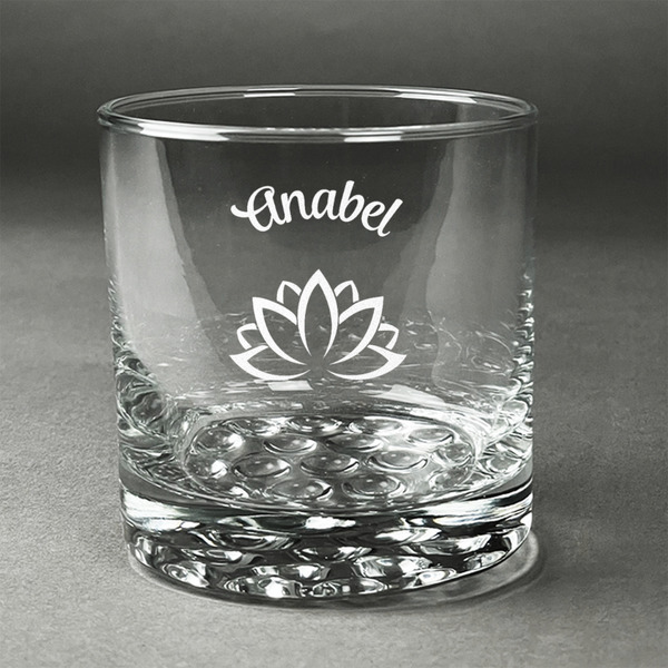 Custom Lotus Flower Whiskey Glass - Engraved (Personalized)
