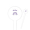 Lotus Flower 4" Round Plastic Food Picks - White - Single Sided (Personalized)