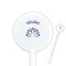 Lotus Flower 5.5" Round Plastic Stir Sticks - White - Double Sided (Personalized)