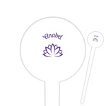 Lotus Flower Cocktail Picks - Round Plastic (Personalized)