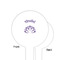 Lotus Flower White Plastic 6" Food Pick - Round - Single Sided - Front & Back