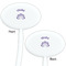 Lotus Flower White Plastic 7" Stir Stick - Double Sided - Oval - Front & Back