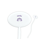 Lotus Flower 7" Oval Plastic Stir Sticks - White - Single Sided (Personalized)