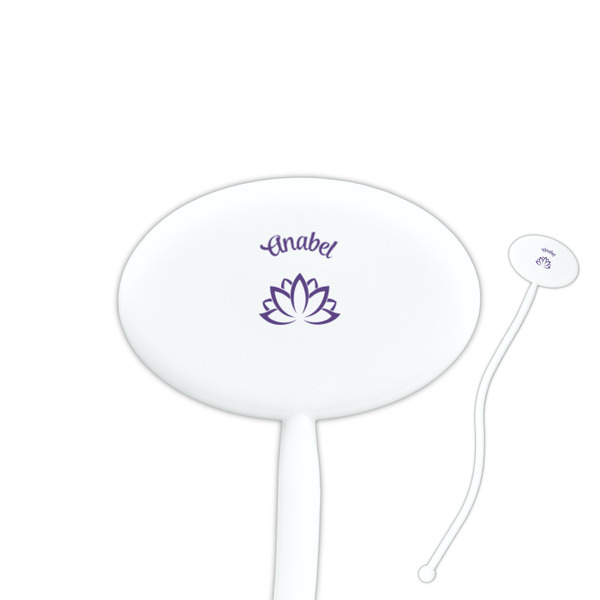 Custom Lotus Flower Oval Plastic Stir Sticks (Personalized)