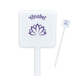 Lotus Flower Square Plastic Stir Sticks - Single Sided (Personalized)