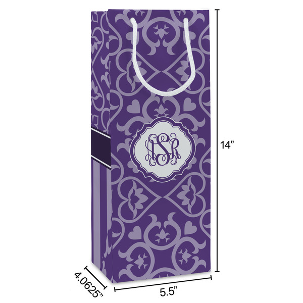 Lotus Flower Wine Gift Bag - Dimensions