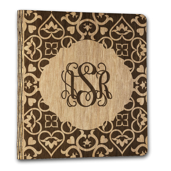 Custom Lotus Flower Wood 3-Ring Binder - 1" Letter Size (Personalized)