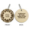 Lotus Flower Wood Luggage Tags - Round - Approval