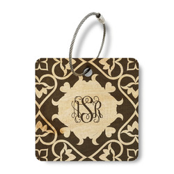 Lotus Flower Wood Luggage Tag - Square (Personalized)