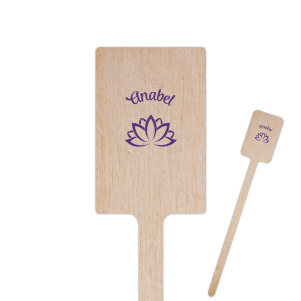 Custom Lotus Flower Rectangle Wooden Stir Sticks (Personalized)