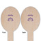 Lotus Flower Wooden Food Pick - Oval - Double Sided - Front & Back