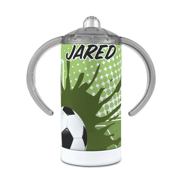 Custom Soccer 12 oz Stainless Steel Sippy Cup (Personalized)