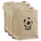 Soccer 3 Reusable Cotton Grocery Bags - Front View