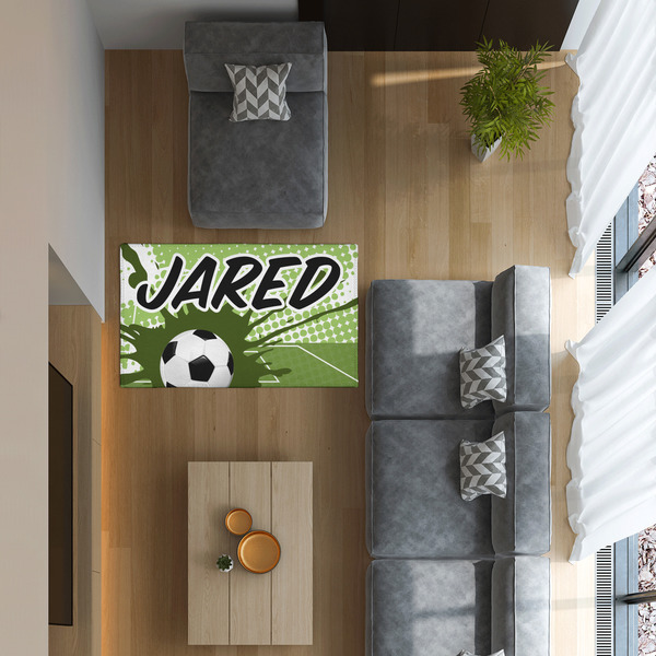 Soccer 3'x5' Indoor Area Rugs - IN CONTEXT
