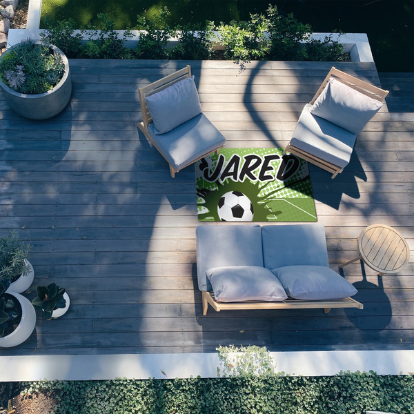 Soccer 3'x5' Patio Rug - In Context