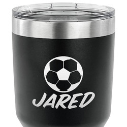 Soccer 30 oz Stainless Steel Tumbler - Black - Double Sided (Personalized)