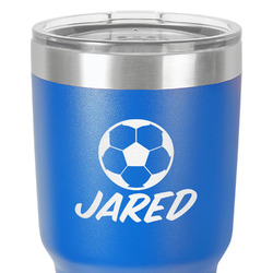 Soccer 30 oz Stainless Steel Tumbler - Royal Blue - Single-Sided (Personalized)