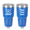 Soccer 30 oz Stainless Steel Ringneck Tumbler - Blue - Double Sided - Front & Back