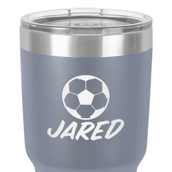 Soccer 30 oz Stainless Steel Tumbler - Grey - Single-Sided (Personalized)