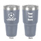 Soccer 30 oz Stainless Steel Ringneck Tumbler - Grey - Double Sided - Front & Back