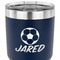 Soccer 30 oz Stainless Steel Ringneck Tumbler - Navy - CLOSE UP