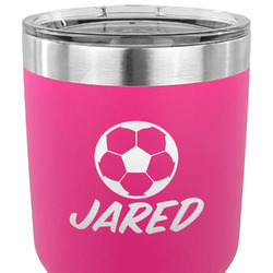 Soccer 30 oz Stainless Steel Tumbler - Pink - Single Sided (Personalized)