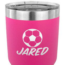 Soccer 30 oz Stainless Steel Tumbler - Pink - Double Sided (Personalized)