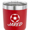 Soccer 30 oz Stainless Steel Ringneck Tumbler - Red - CLOSE UP