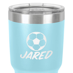 Soccer 30 oz Stainless Steel Tumbler - Teal - Single-Sided (Personalized)
