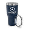 Soccer 30 oz Stainless Steel Ringneck Tumblers - Navy - LID OFF