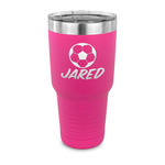 Soccer 30 oz Stainless Steel Tumbler - Pink - Single Sided (Personalized)