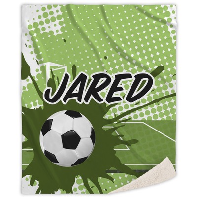 Soccer Sherpa Throw Blanket (Personalized)