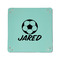 Soccer 6" x 6" Teal Leatherette Snap Up Tray - APPROVAL