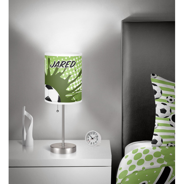 Soccer 7 inch drum lamp shade - in room