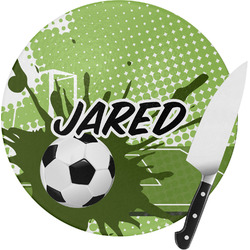 Soccer Round Glass Cutting Board - Small (Personalized)